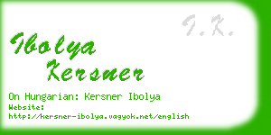 ibolya kersner business card